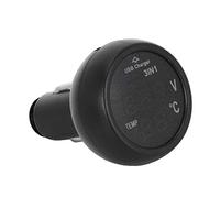 Caricabatterie USB per auto, Fydun 3 in 1 Auto multifunzione Auto 12V/24V Digital LED Voltmetro Termometro Caricabatterie USB Accendisigari Misuratore di tensione compatibile