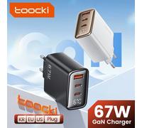 Caricabatterie USB Toocki 67W GaN Display digitale caricabatterie Quick Charge QC4.0 tipo C per iPhone Xiaomi Samsung Realme Smartphone Laptop