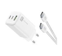 Caricabatterie USB Type-A, USB Type-C MULTIPOWER 65W GaN White ACHKITC2CGAN65TABW
