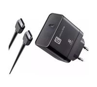 Cellularline Super Fast Charger Kit PD 45W Caricabatterie da rete USB-C 45W con cavo USB-C to USB-C Nero