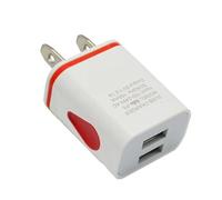 Caricabatterie USB universale for telefono 2.1A 5V LED 2 Adattatore di ricarica rapido da parete Caricatore USB con spina americana,Distribuzione intelligente dell'energia(Oranje)