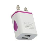 Caricabatterie USB universale for telefono 2.1A 5V LED 2 Adattatore di ricarica rapido da parete Caricatore USB con spina americana,Distribuzione intelligente dell'energia(Purple)