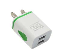 Caricabatterie USB universale for telefono 2.1A 5V LED 2 Adattatore di ricarica rapido da parete Caricatore USB con spina americana,Distribuzione intelligente dell'energia(Groen)