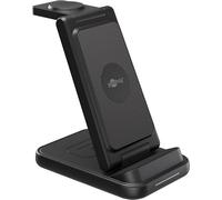 Caricabatterie wireless 3 in 1, 15 W, caricatore Qi per cellulare, orologio e auricolari