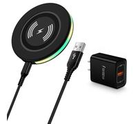 Caricabatterie wireless da 15 W per Motorola G Power 2026 G Play 2026 2025 Edge 70 Edge 60 Pro Razr+ Edge+ Razr 60 50 Ultra, ricarica wireless Android con blocco USB per Samsung Galaxy S25 S24 S23 S22