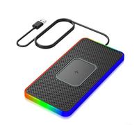Caricabatterie wireless da auto a ricarica rapida da 15 W, con cuscinetto antiscivolo per proteggere il telefono e luce LED per mostrare lo stato di carica per vari smartphone (USB da 100 cm)
