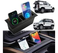 Caricabatterie Wireless Doppio per Auto per Land Rover Defender 90 / 110 / 130 (2020 2021 2022 2023 2024) con 27W USB e Type-C Pannello Console Centrale, Caricabatterie Rapido per i-Phone Sam-sung