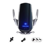 Caricabatterie wireless for auto da 100 W Supporto magnetico automatico for telefono con supporto for for ricarica rapida a induzione a infrarossi del,Compatibilità universale(Silver)