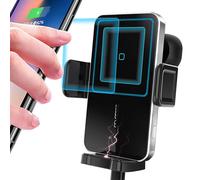 Caricabatterie wireless intelligente con sensore di bloccaggio automatico per telefoni compatibili con QI, braccio antigraffio per una presa sicura