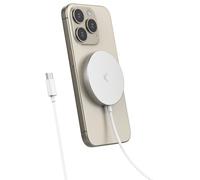 Caricabatterie wireless Ksix MagniBoost compatibile Apple Magsafe con ricarica wireless 2.0 bianco