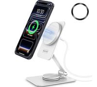 Caricabatterie Wireless Magnetico per Samsung Galaxy S25 Ultra/S24, Supporto di Ricarica Mag-Safe da Viaggio PiegHevole per iPhone 16/15/14/Pixel 10/9 Pro/8, Supporto in Alluminio