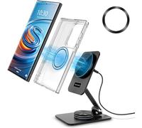 Caricabatterie wireless magnetico per Samsung Galaxy S25 Ultra/S24, supporto di ricarica pieghevole da viaggio Mag-Safe per iPhone 16/15/14/Pixel 9 Pro/8, supporto in alluminio magnetico