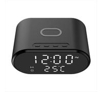 Caricabatterie wireless multifunzione da 15 W con orologio, sveglia e display della temperatura