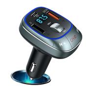 Caricabatterie wireless per auto, con doppia porta di ricarica, adattatore per ricarica rapida, caricabatterie intelligente con display digitale con protezione da surriscaldamento per guida a lunga