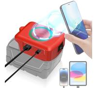 Caricabatterie wireless per cellulare Einhell, 18 V, max batteria, wireless, per Einhell USB, adattatore di tipo C, per Samsung per Android, per iPhone, campeggio, viaggi, attività all'aperto