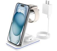 Caricabatterie wireless per dispositivi Apple multipli, stazione di ricarica rapida 3 in 1, compatibile con iPhone 15/14/13/12/Pro Max/SE/11/XS/XR/8 adatto per iWatch/Apple Watch 9/8/7/6/5/4/3/2/SE