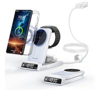 Caricabatterie Wireless per Samsung, Magnetico Stazione di Ricarica Mag Safe 3 in 1 per Samsung Galaxy S26 Ultra/S25 Ultra/Z Fold/Flip 7, Caricabatterie per Galaxy Watch Ultra/8/7 (Bianco)