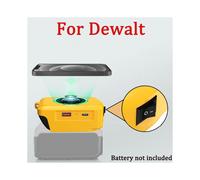 Caricabatterie wireless per telefono per batteria agli ioni di litio Dewalt 20V, adattatore USB con porta di ricarica Type-C, power bank portatile.