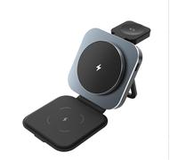 Caricabatterie wireless pieghevole 3 in 1, supporto di ricarica compatto per telefoni, smartwatch e auricolari