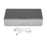 Caricabatterie wireless, sveglia a LED, termometro compatibile, Xiaomi Multifunzione USB Digital Desktop Argento