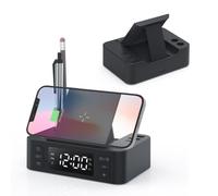 Caricabatterie wireless sveglia supporto mobile pieghevole con portapenne e dopp