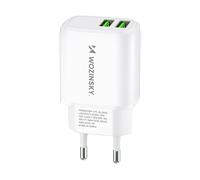 CARICABATTERIE WOZINSKY CUWCW 2x USB-A 2.4A 100-240 V da 12 W, Bianco