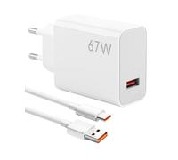 Caricabatterie Xiaomi 67W Originale con Cavo USB C 6A 1M incluso, Compatibile con Mi 13T, 13, 12S Ultra, 13 Lite, 12X, 11T, Red-mi Note 13 Pro, 12 Pro, 11 Pro, POCO F5, X5 Pro - Turbo Charge