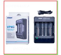 caricabatterie XTAR VP4C LCD USB pile litio 3,6v 14500 18500 18650 21700 26650