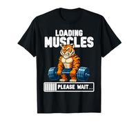 Caricamento Muscoli Tigre Sollevamento Pesi Divertente Palestra Meme Maglietta