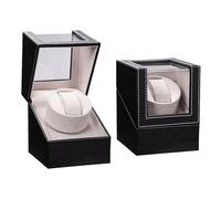 Caricaorologi automatici, in pelle PU, design silenzioso, rotazione bidirezionale, doppia alimentazione, progettati specificamente per la manutenzione di orologi meccanici automatici - Nero 1 pezzo