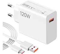 Caricatore 120w Hypercharge Combo per Xiaomi con cavo ricarica rapida USB C 6A 1 metro, caricabatterie fast charge 15T/14T/13T/13/13 Lite/12X/11T,Note 13Pro/12Pro/11Pro,11S 11 Ultra,Poco F5 X5 Pro