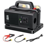 Caricatore 2 in 1 per batteria DeWalt da 18 V, convertitore di tensione da 500 W, 2 porte DC 18 V a AC 230 V, inverter sinusoidale puro, per campeggio, camper (batteria non inclusa)