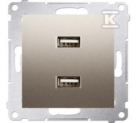 Caricatore 2x USB modulo 2.1 A 5V DC 230V oro opaco Simon54 DC2USB.01/44