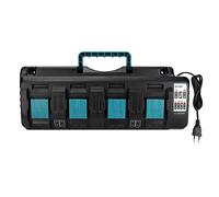 Caricatore a 4 porte 3 A per batteria Makita da 18 V, DC18SF 14.4-18 V per batteria agli ioni di litio BL1850 BL1860B BL1830B BL1840B, ricambio per DC18RC, DC18RD, caricatore DC18RA (spina UE)