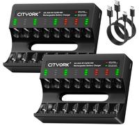 Caricatore a 8 Slot per Batteria NIMH/NICD, Ricaricabile, AA AAA, Micro USB, Ric