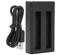 Caricatore a doppio canale - Carica rapida per le batterie della fotocamera sportiva d'azione con indicatore LED + protezione del circuito di sicurezza per esterno e uso di viaggio
