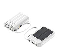 Caricatore a energia solare del telefono 20000Mah, Banca portatile di potere con il cavo incorporato ed il pannello solare, bianco