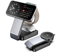 Caricatore a induzione per iPhone, caricatore magnetico 3 in 1 Apple per iPhone 15 14 13 Pro Max, caricatore wireless per iwatch 9 Ultra 8, Wireless Charger for Airpods Pro 3/2 with Light