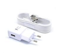 Caricatore a Muro Bianco compatibile con SAMSUNG EP-TA20EWE + Cavo Micro USB 2.0 Carica Batteria, 1,2 mt. Bianco, senza confezione, Fast Charging compatibile con Galaxy S6 S7 S6EDGE