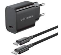 Caricatore a Muro GaN Vention 30W USB-C con Cavo 1m Nero