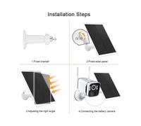 Caricatore A Pannello Solare da 10 W 5 V per Telecamere di Sicurezza Esterne, Telecamere A Batteria Ricaricabile, Impermeabile IP65, Micro-USB