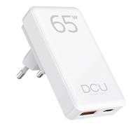 Caricatore a parete ripiegabile DCU Tecnologic GaN USB-C 65W + USB-A 18W