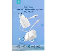 Caricatore ac/usb 2p usb devia 2.4a kit con cavo apple lightning