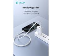 Caricatore ac/usb devia 2usb 12w bianco