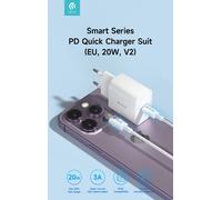Caricatore ac/usb devia kit con cavo da type c a lightning 20w