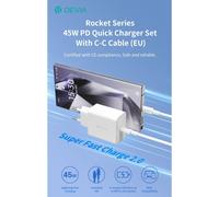 Caricatore ac/usb devia kit con cavo da type c a type c 45w wh