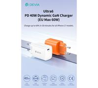 Caricatore ac/usb type-c devia 40w (max 60w) gan ultra fast wh