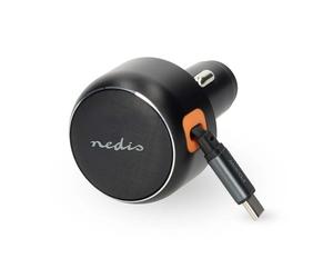 Caricatore accendisigari veicolo NEDIS CCH1C30WBK USB-C retrattile