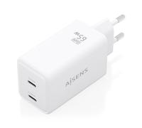 Caricatore Aisens ASCH-65W2P078-W GaN 65W 2xUSB-C PD3.0 QC4.0 Bianco