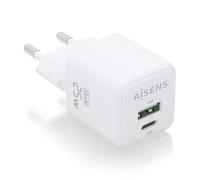 Caricatore AISENS GAN 25 W 1XUSB-C PD3.0 QC4.0 1XUSB-A QC3.0 BIANCO